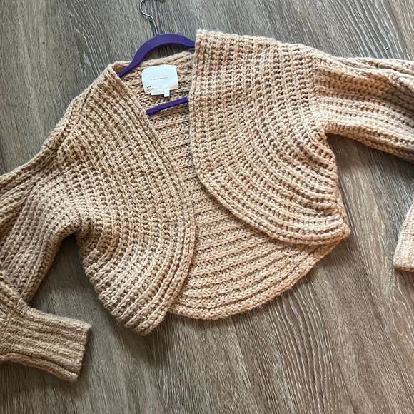Anthropologie Rae Cropped Cardigan in Honey - Picture 2 of 9